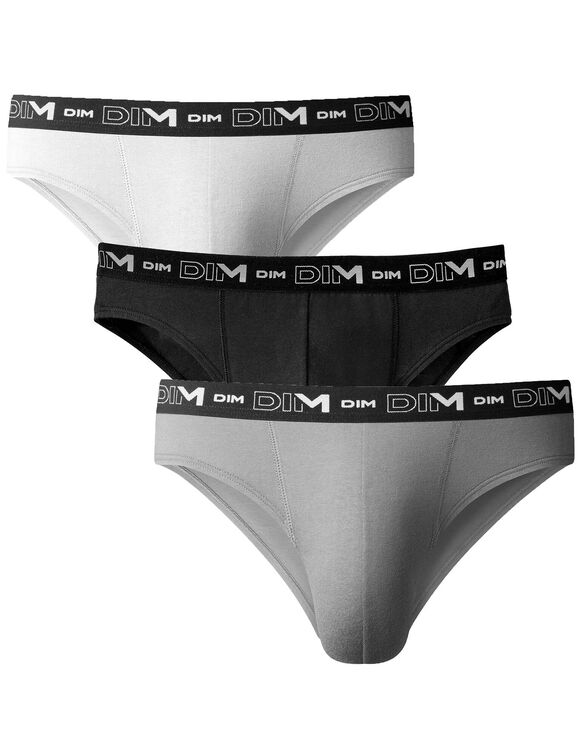Slip fermé taille basse Dim - lot de 3 (gris + blanc + noir) Slip fermé taille basse Dim - lot de 3 (gris + blanc + noir)